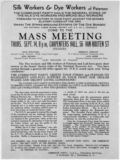 Paterson Silk Strike communist meeting