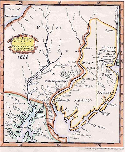 1688 Map NJ colony