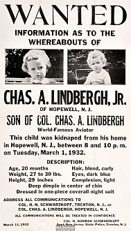 Lindbergh kidnapping wanted poster 1932