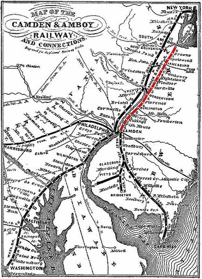 Camden & Amboy railroad map 1830