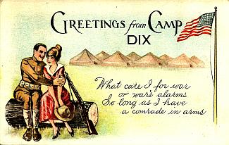 Greetings Camp Dix post card