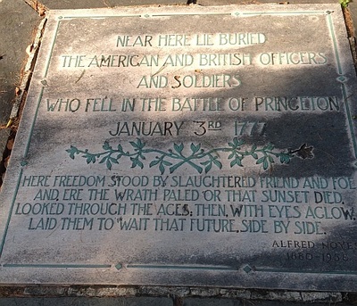 Princeton Battlefield grave marker