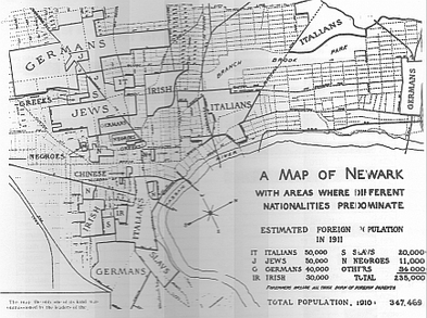 Newark ethnic map 1910 Picture