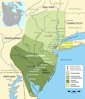Map of Native American tribes in New Jersey Picture