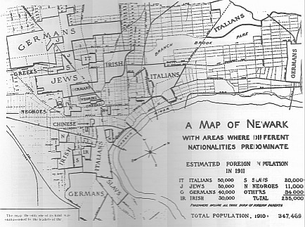 Map Newark Neighborhoods 1910 Picture
