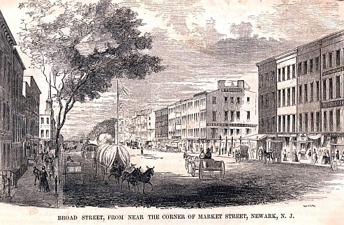 Broad and Market Streets Newark 1800s Picture
